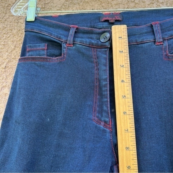 Aventures des Toiles Size 36 Embroidered Dark Jeans Bohemian Denims - Picture 12 of 15